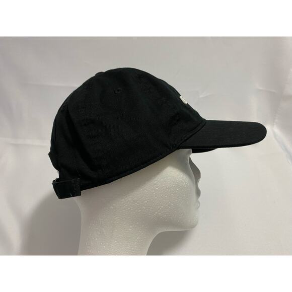 CHAMPION hat black adjustable cotton cap white raised logo Men's Women's - Picture 4 of 10